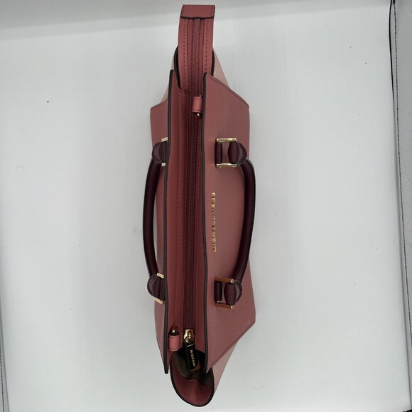 Michael Kors Selma Leather Satchel – Two-Tone Blush & Rose - Picture 9 of 10